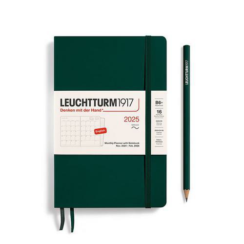 Leuchtturm, Green, Planners, Art & School, 2025, B6, Monthly Notebook, Forest Green, 816339